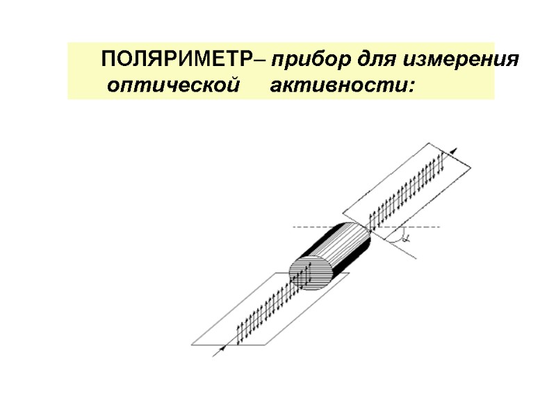 ПОЛЯРИМЕТР– прибор для измерения  оптической     активности:
